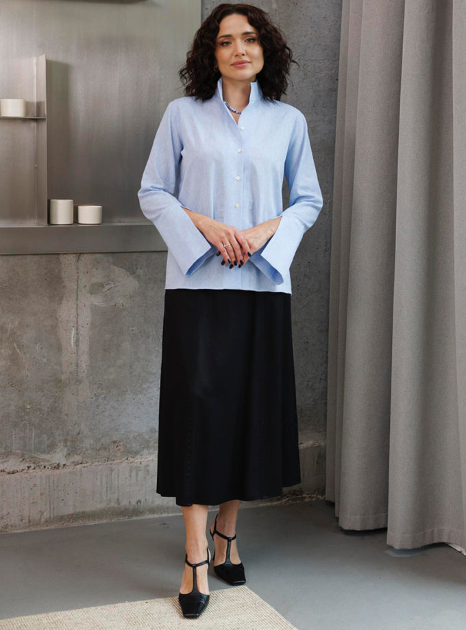 Сорочка з льону та бавовни блакитна SANVY (SNV_SANSH_LBL_4)