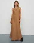 Сукня з льону гірчиця BALCONY GARMENT (BLCN_1342)