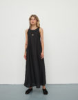 Сукня з льону чорна BALCONY GARMENT (BLCN_1343)