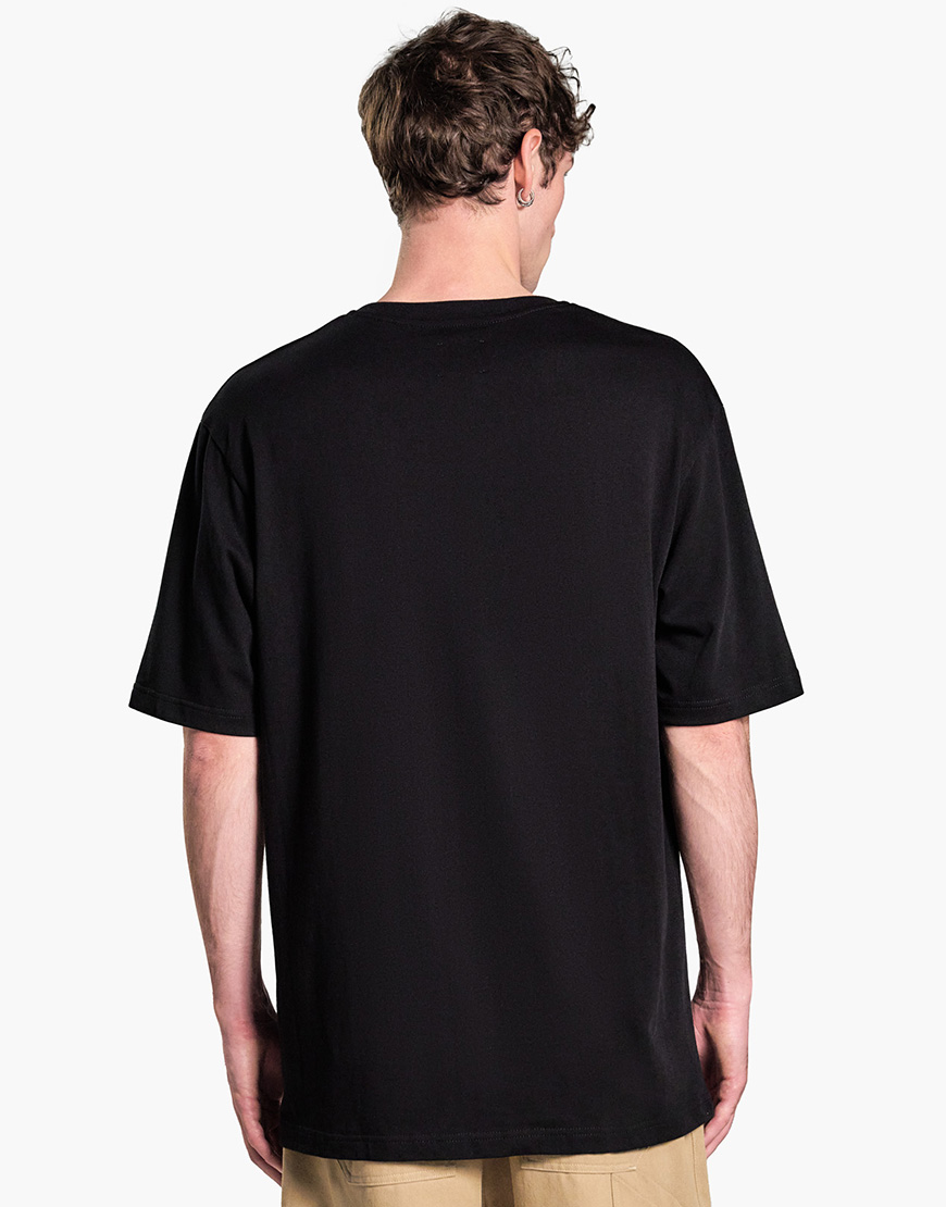 16-10-24 ACT36067 Футболка Overlap collar t-shirt black ACT.1 (ACT_SS25061) - фото 3