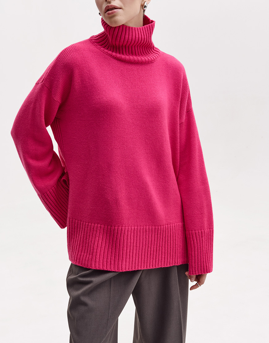 7892_PS Светр з мериносової вовни FIORE BIANCO (FRBC_FBmer_raspberry) - фото 3