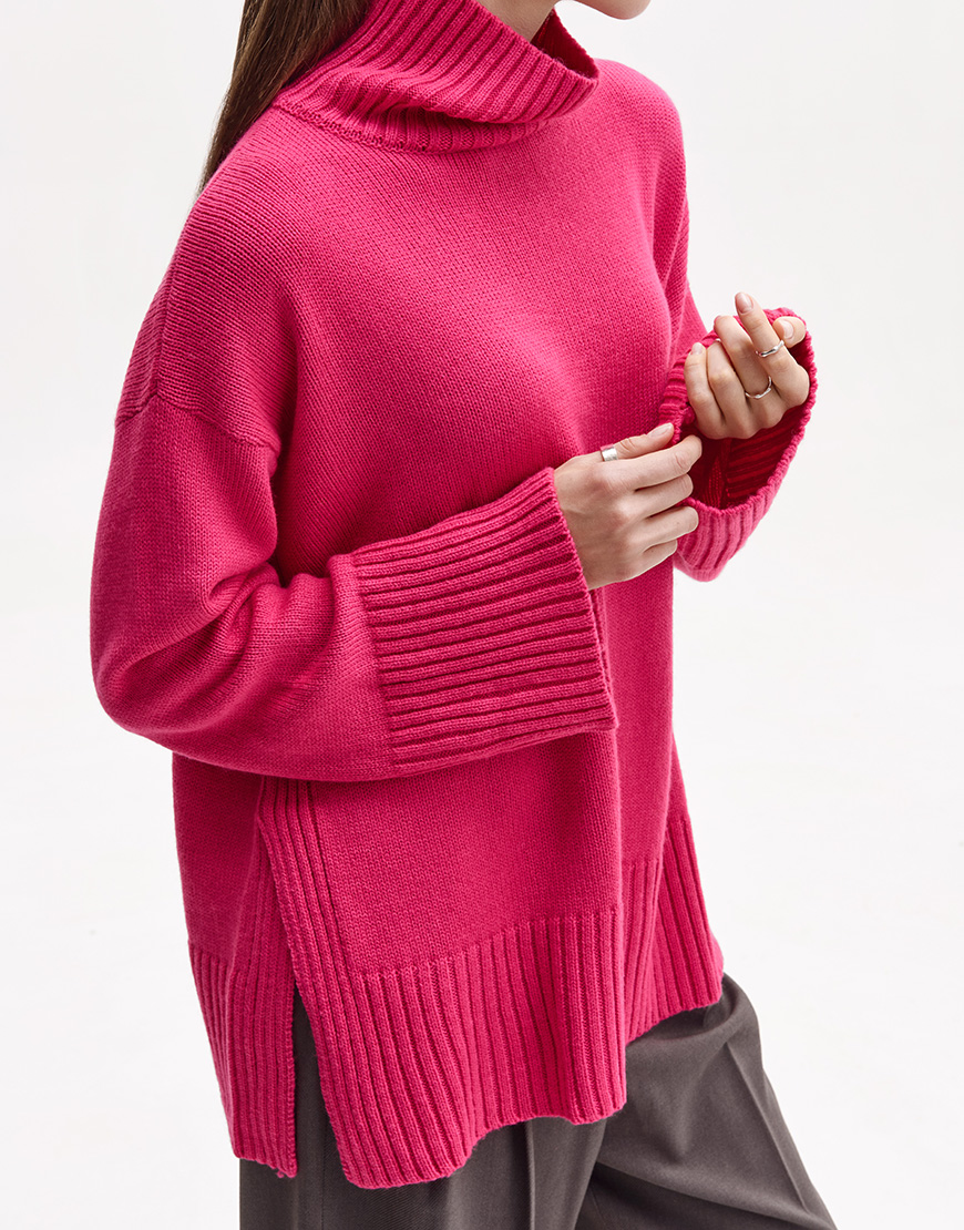 7932_PS Светр з мериносової вовни FIORE BIANCO (FRBC_FBmer_raspberry) - фото 4