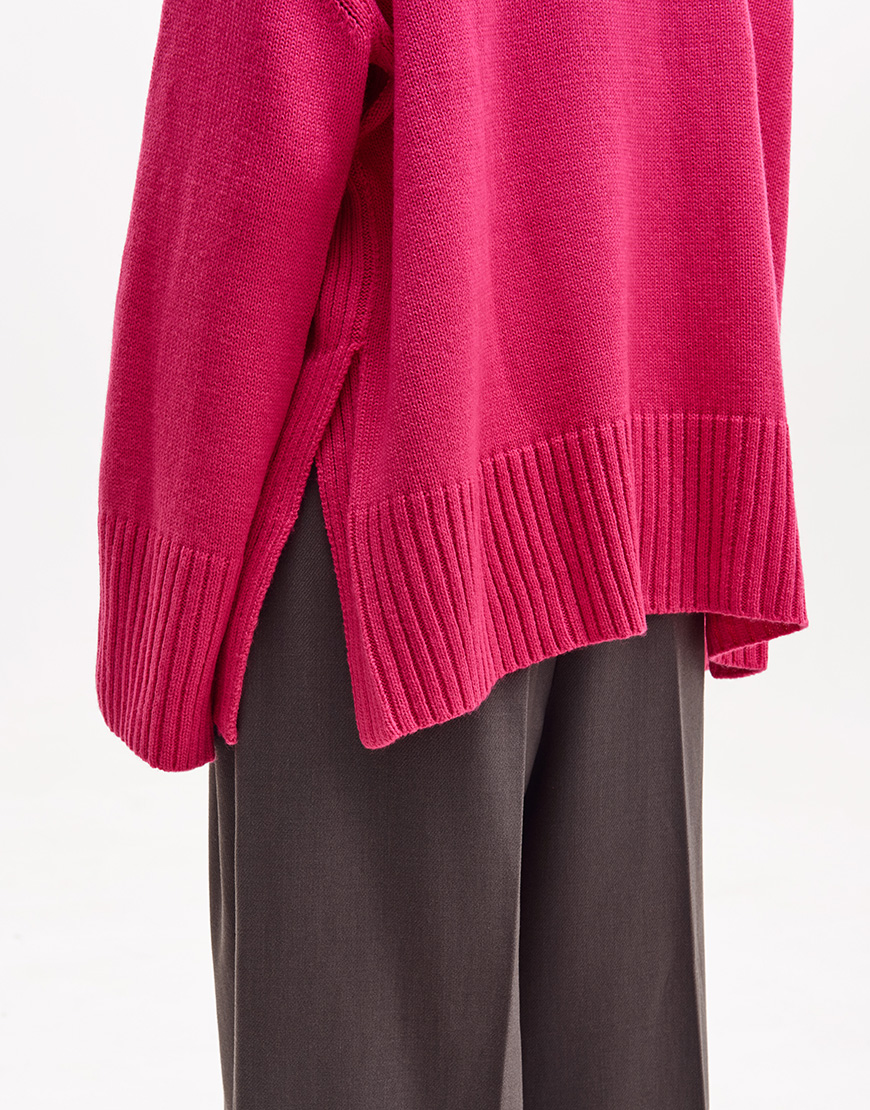 7940_PS Светр з мериносової вовни FIORE BIANCO (FRBC_FBmer_raspberry) - фото 5