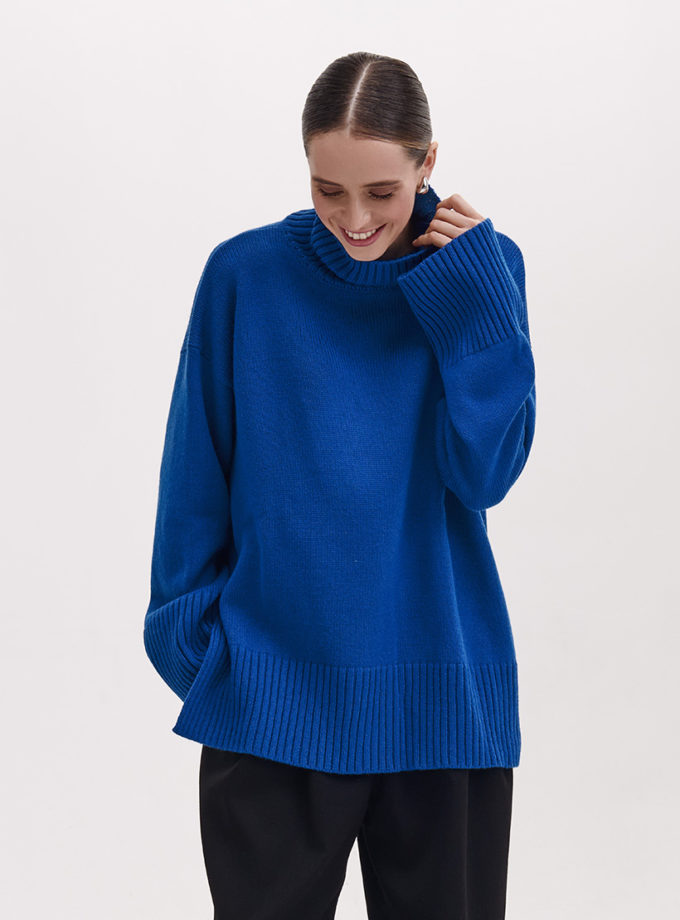 Светр з вовни мериноса FIORE BIANCO (FRBC_FBmer_Blue)