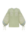 Лляна блуза ніжно-зеленого кольору Орьнек ETNODIM (ETN_ornek_green) - фото 5