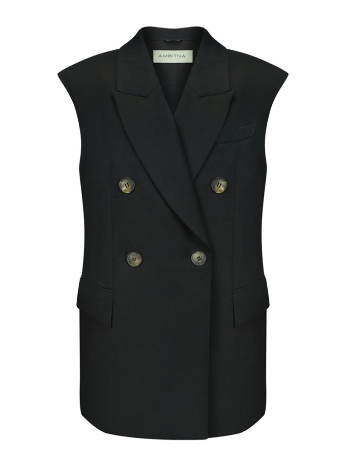 Чорний лляний жилет AMBITNA (Ambtn_17_vest)