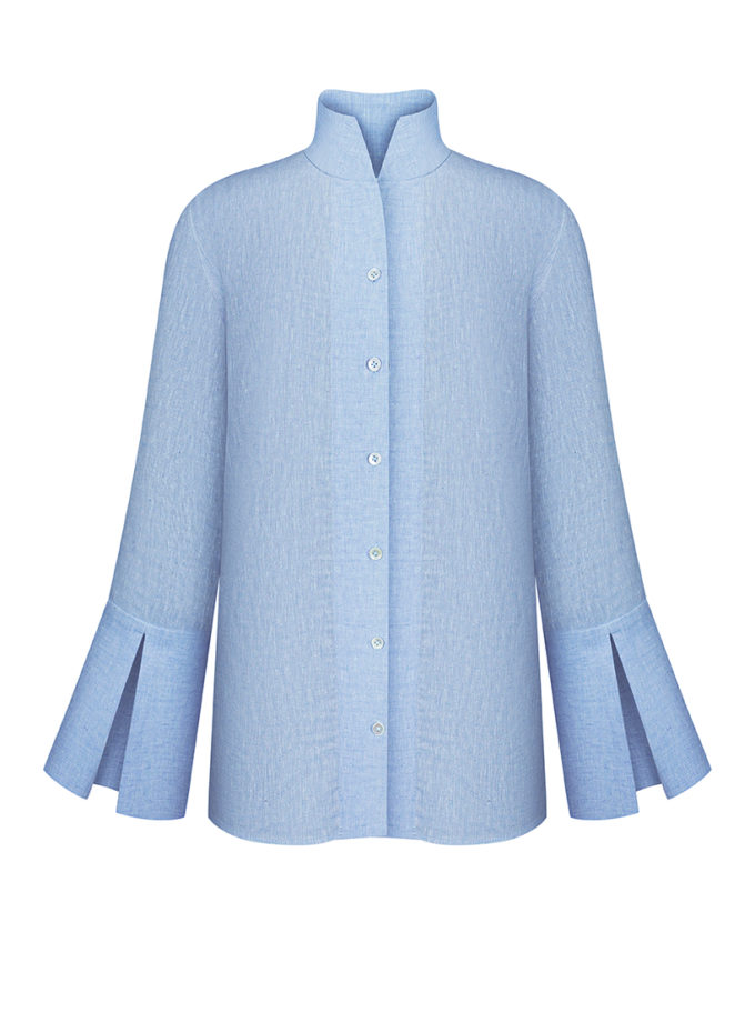 Сорочка з льону та бавовни блакитна SANVY (SNV_SANSH_LBL_4)