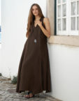 Лляна сукня Gaia шоколадна SAVOUR (SVR_VS-23 GAIA)