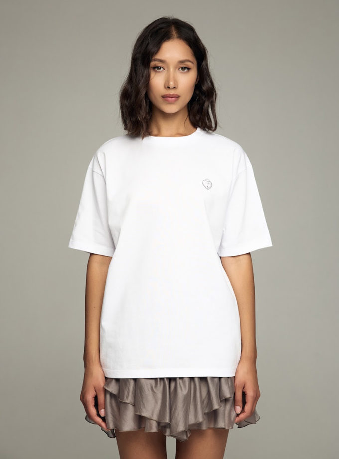 Оверсайз футболка Heart Key біла ATTIE (ATT_TSRTWPRNT06)