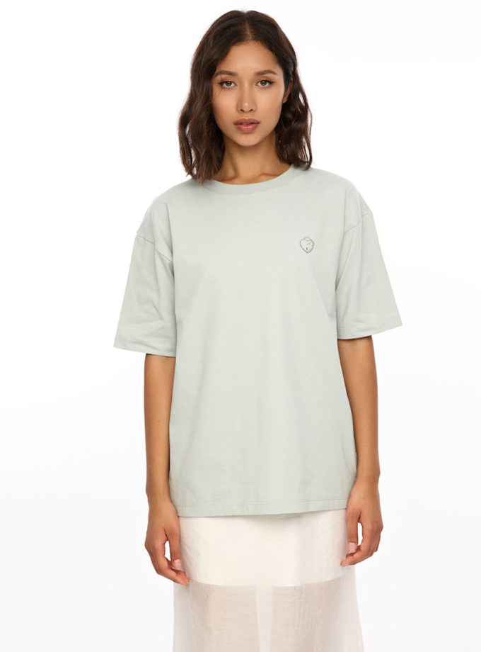 Оверсайз футболка Heart Key у м'ятному кольорі ATTIE (ATT_TSRTMTPRNT06)
