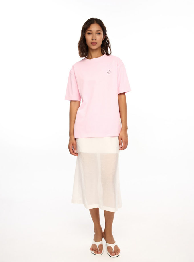 Оверсайз футболка Heart Key рожева ATTIE (ATT_TSRTPNKPRNT06)