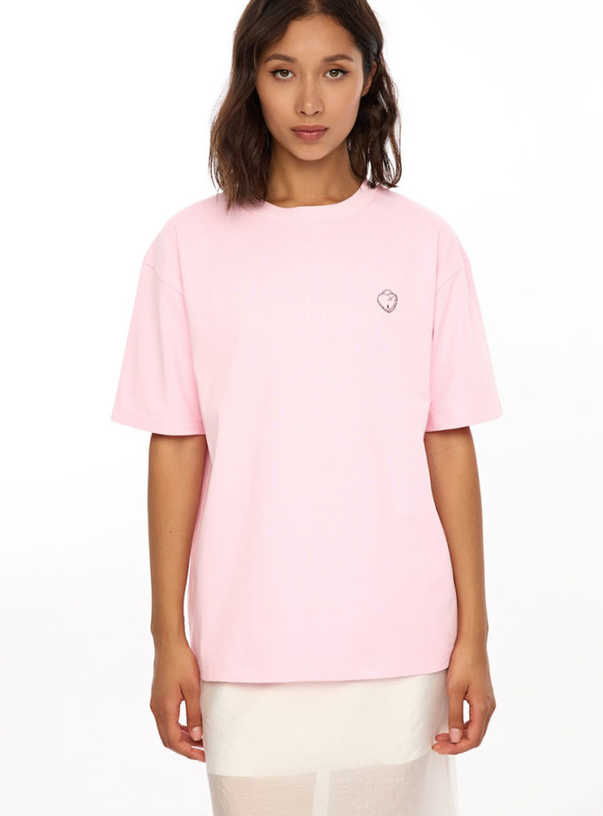 Оверсайз футболка Heart Key рожева ATTIE (ATT_TSRTPNKPRNT06)