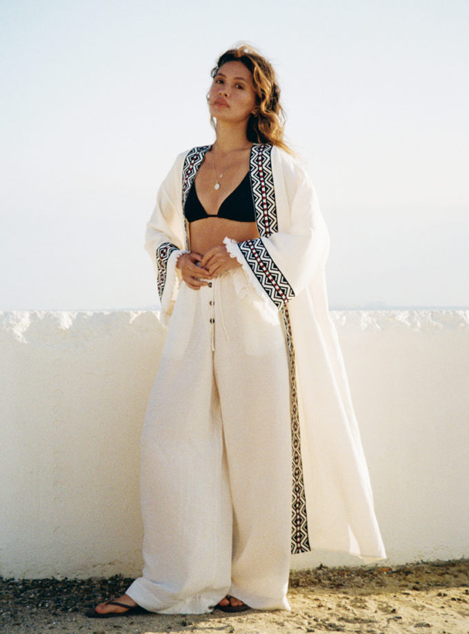 Кімоно з льону лляне з графічною вишивкою FIORE BIANCO (FRBC_FB_0207_kimono) - фото 11