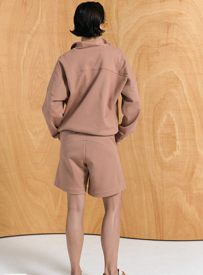 Бавовняний сет із реглану та шортів Aero коричневий MARCHI (MRCH_SS2025br)