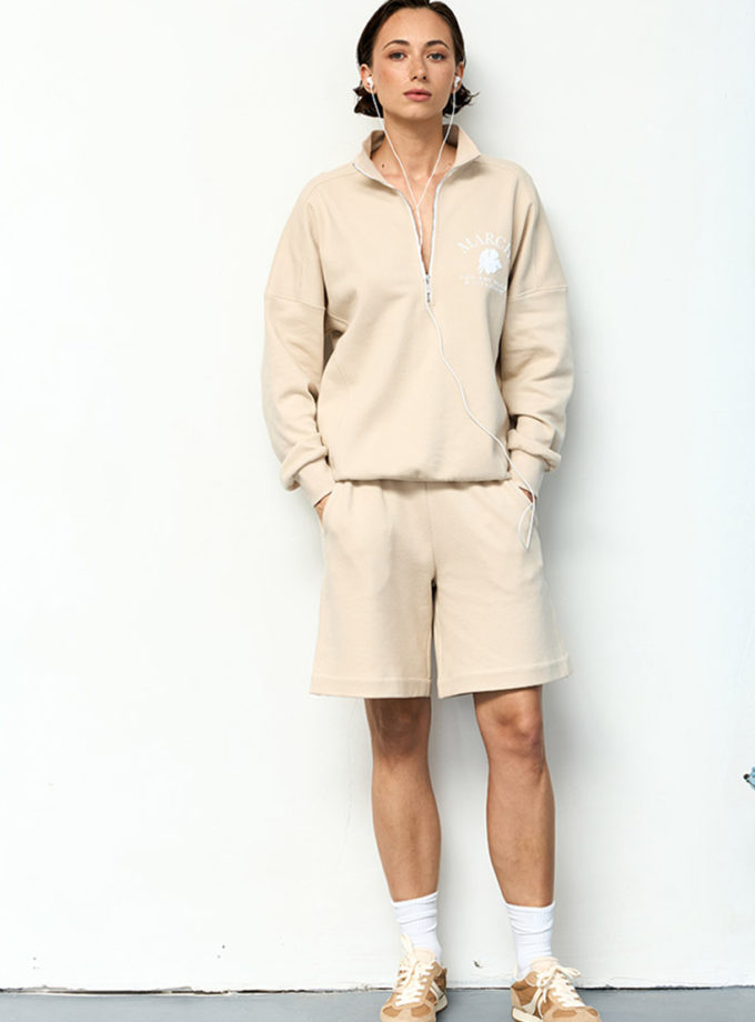 Бавовняний сет із реглану та шортів Aero молочний MARCHI (MRCH_SS2025w)