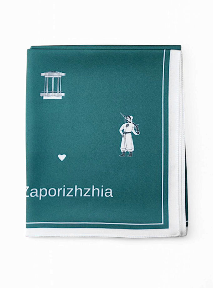 Хустинка Моє Запоріжжя смарагдового кольору SOFT25 (SOFT_Hust_Zp_g)
