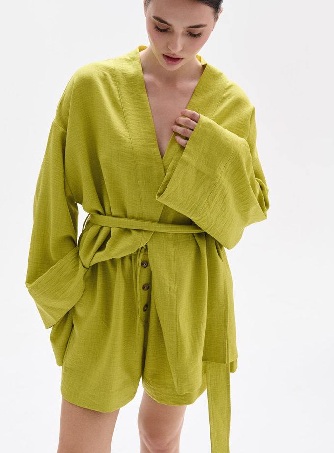 Лляний костюм кімоно з шортами FIORE BIANCO (FRBC_FB_1206_kimono)