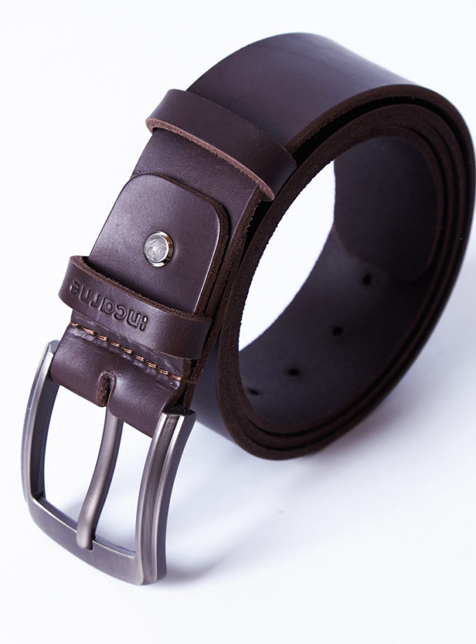 Ремінь з натуральної шкіри New Parallel коричневий INCARNE (INCRN_new-parallel-brown)