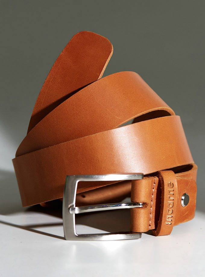 Ремінь з натуральної шкіри New Parallel коньяк INCARNE (INCRN_new-parallel-cognac)