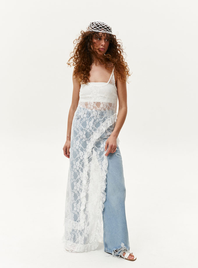 Сукня прозора з гіпюру біла BEKHTIR (BKHTR_2722)