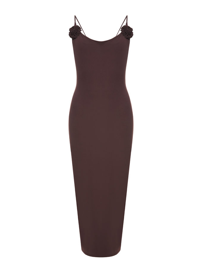 Довга сукні з квітками коричнева WILD HEARTS (WH_lngdrswthflwr-brwn089)