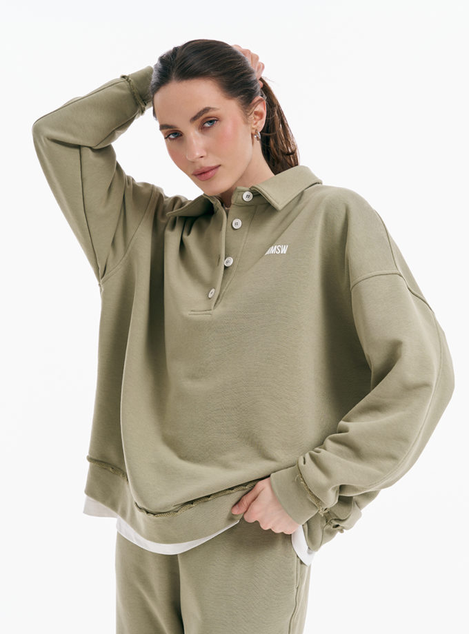 Світшот-поло SS25 світла олива MMSW (MMSW_СПSS25-LO)