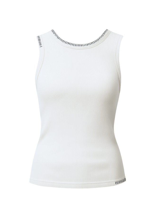 Топ в рубчик з відкритою спиною молочний ALEXANDER VANAVI (AV_SOFIA_02)