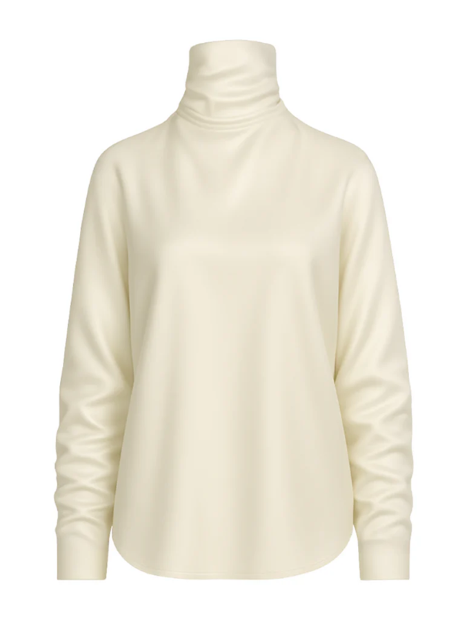 Блуза з відкрітою спиною молочна ALEXANDER VANAVI (AV_ATHENA_01)