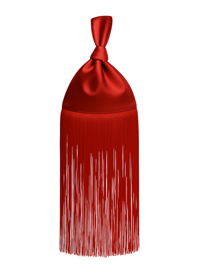 Сумка з бахромою червона ALEXANDER VANAVI (AV_TYSHA_03)