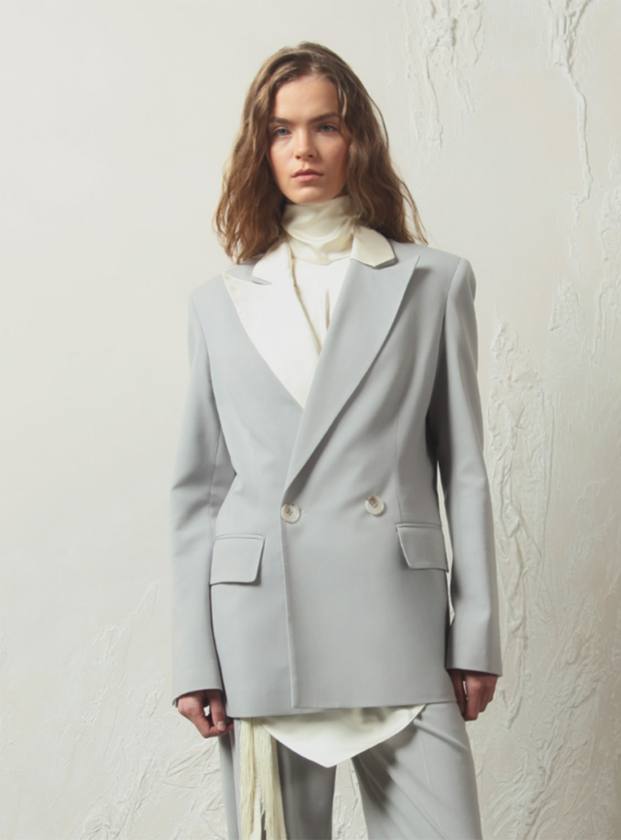 Жакет зі знімним лацканом ALEXANDER VANAVI (AV_DIANA_00)