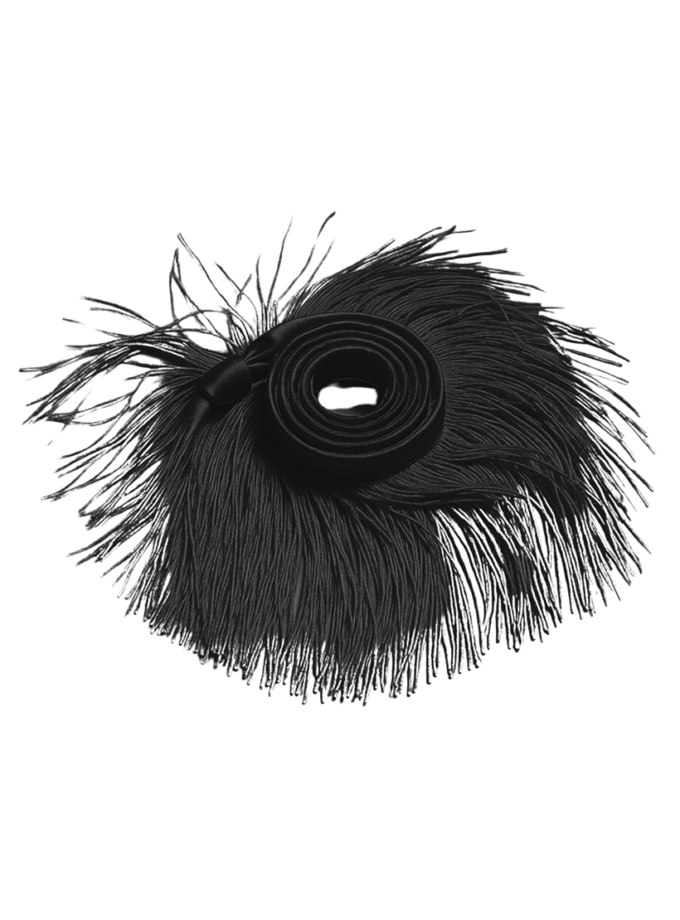 Пояс-боа з бахрамою чорний ALEXANDER VANAVI (AV_SHYM_00)