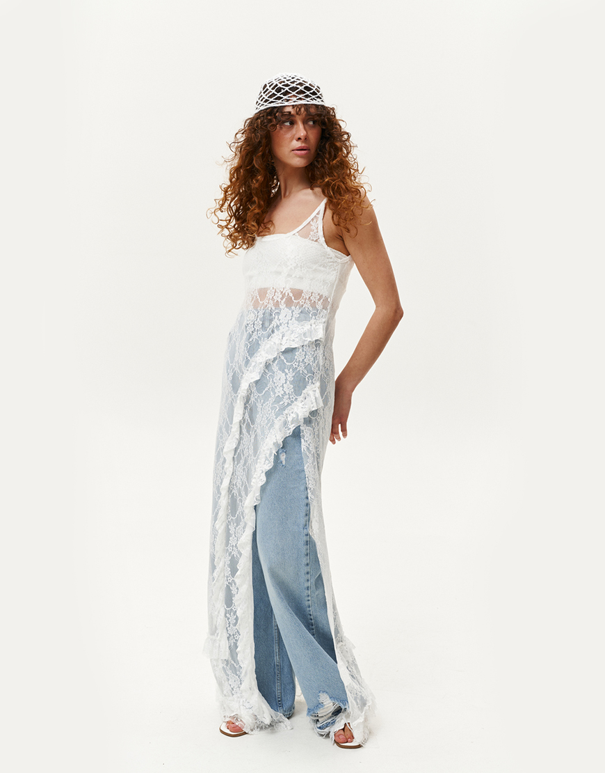 3-14 Сукня прозора з гіпюру біла BEKHTIR (BKHTR_2722) - фото 3