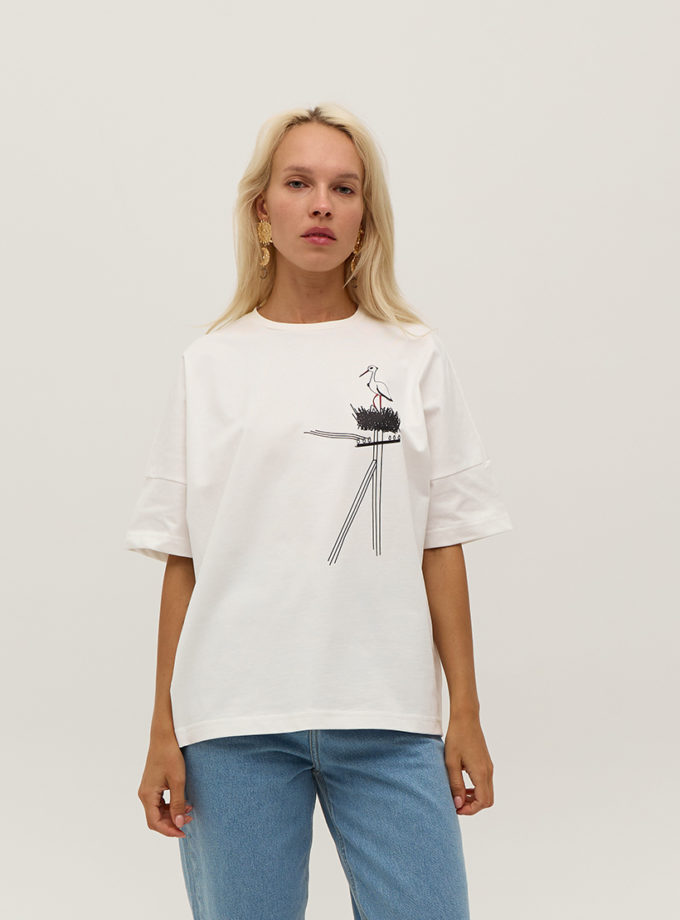 Футболка з принтом Лелека ANNA YAKOVENKO (AY_3977-1)