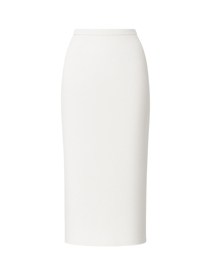 Міді-спідниця в рубчик молочна ALEXANDER VANAVI (AV_JANET_02)