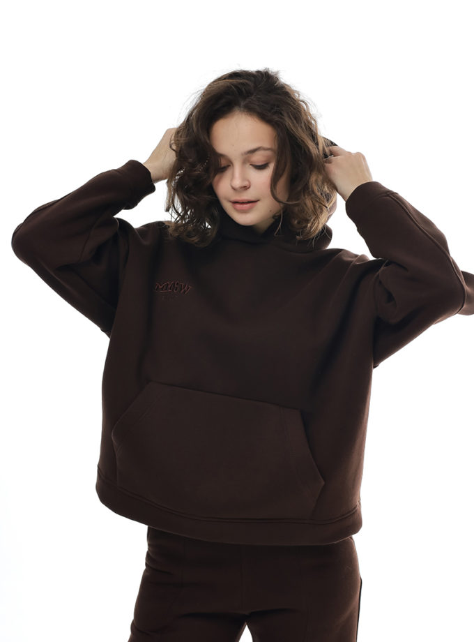 Худі з вишитим логотипом W25 шоколадний MMSW (MMSW_25М-16)