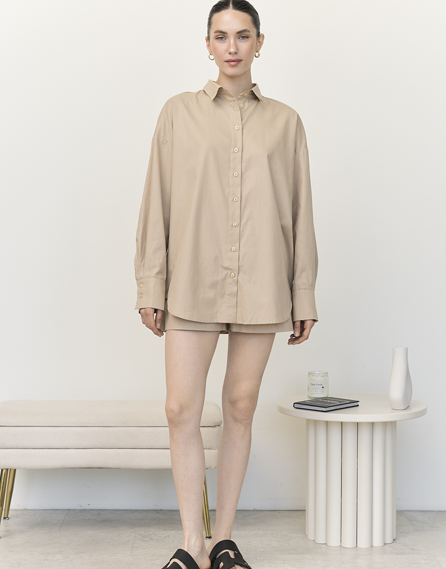 DSC06922 Сорочка базова SS беж MMSW (MMSW_Sh-SS-BE) - фото 2