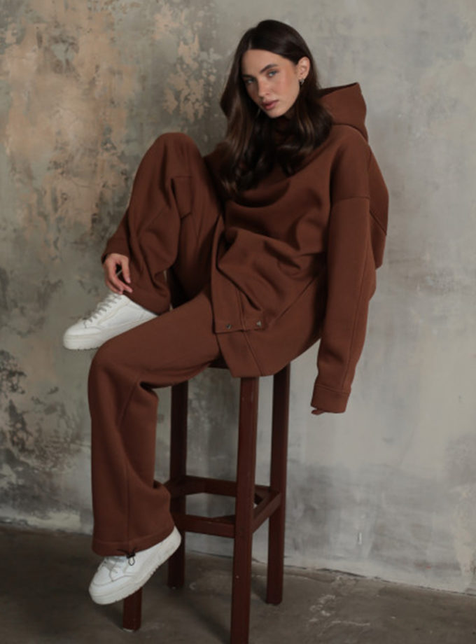 Худі подовжений  з кнопками утеплений карамельний MMSW (MMSW_OWOS-15)