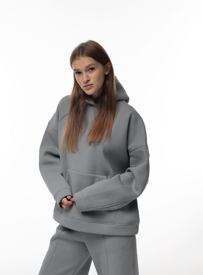 Худі з вишитим логотипом W25  сірий MMSW (MMSW_W25M-03)