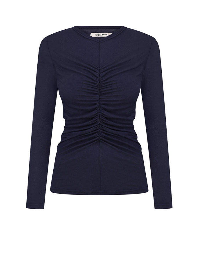 Лонгслів з драпіруванням синій NOMA STUDIO (NOMA_542025)