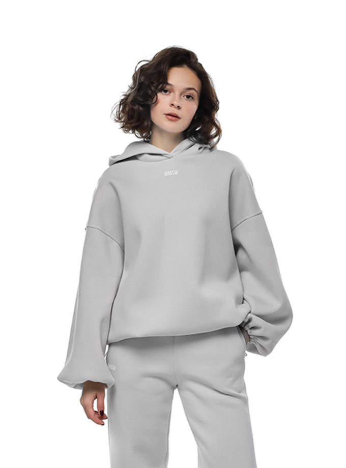 Худі вільного крою з фіксаторами W25 утеплений Світло сірий MMSW (MMSW_HD-W25-02)