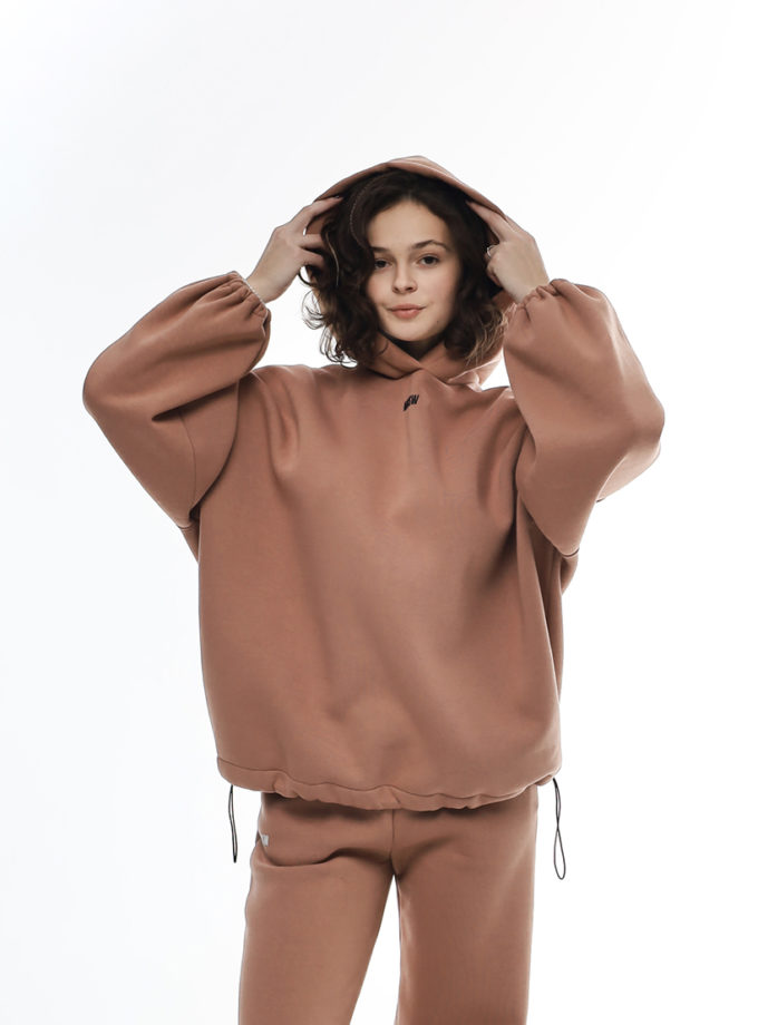 Худі вільного крою з фіксаторами W25 утеплений карамельний MMSW (MMSW_HD-W25-15)