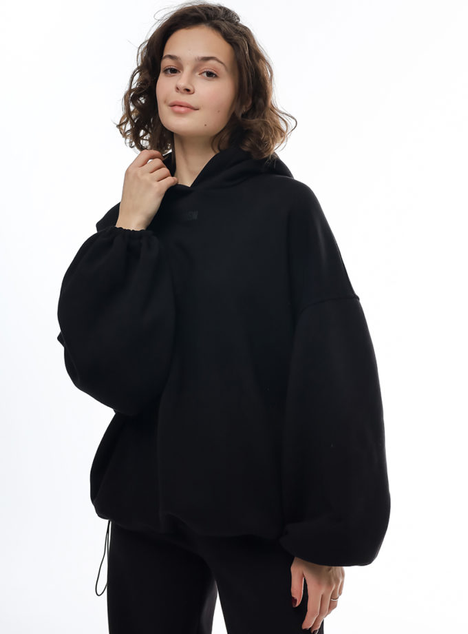Худі вільного крою з фіксаторами W25 утеплений чорний MMSW (MMSW_HD-W25-28)