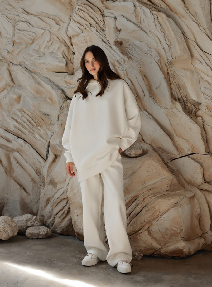 Штани рівні з фіксатором утеплені  W25 молочні MMSW (MMSW_OW-11-2)