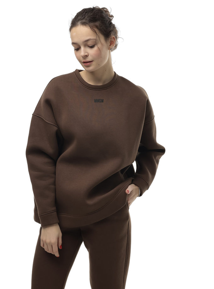 Світшот утеплений з логотипом W25 шоколад MMSW (MMSW_SW-W25-CH)