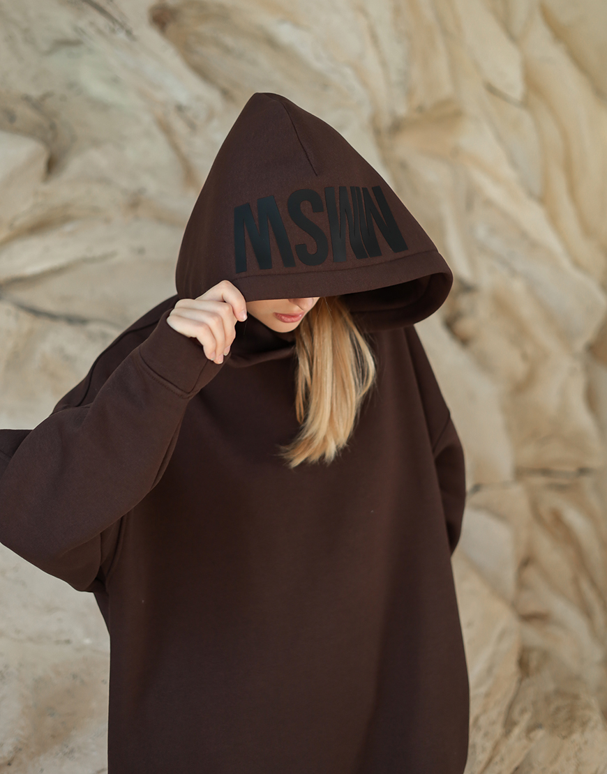 IMG_6496 Худі подовжений з кнопками утеплений шоколадний MMSW (MMSW_OWOS-16) - фото 3