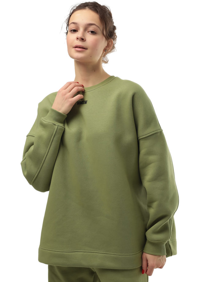 Світшот утеплений з логотипом W25 хакі MMSW (MMSW_SW-W25-LH)