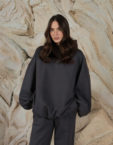 Худі вільного крою з фіксаторами W25 темно-сірий MMSW (MMSW_H-W25-GR)