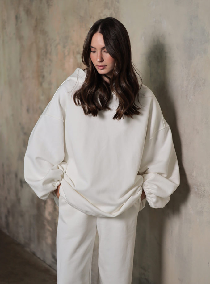 Худі вільного крою з фіксаторами W25 молочний MMSW (MMSW_H-W25-ML) - фото 9