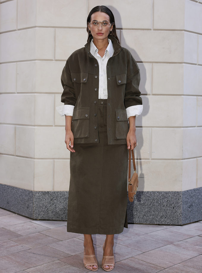 Спідниця-міді із кольорового деніму GET DRESSED. (GD_AS25_21)