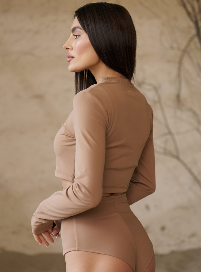 Топ Rush з подовженими рукавами нюд MMSW (MMSW_rush-N)